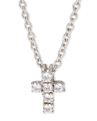 Fantasia By Deserio 0.30 Tcw Small Cz Cross Pendant Necklace In Clear