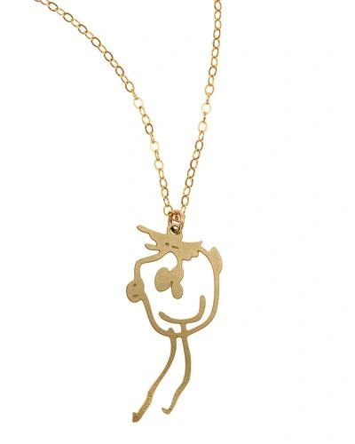 Brevity Custom Drawing Necklace In Gold