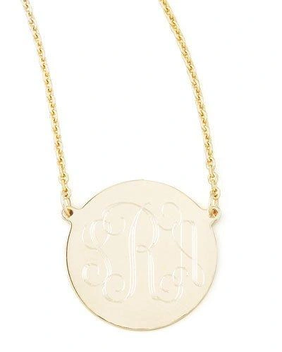Sarah Chloe Cara Monogrammed 14k Gold Necklace, 5/8"