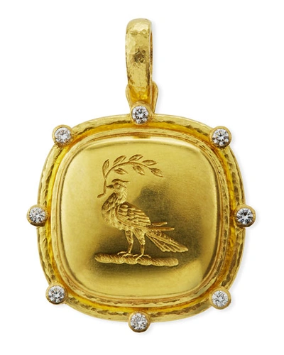 Elizabeth Locke 19k Gold Dove With Branch Pendant