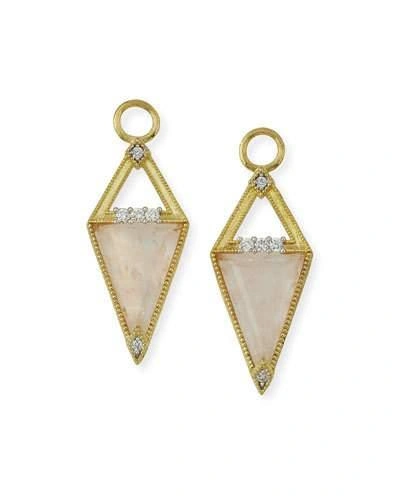 Jude Frances Lisse 18k Small Morganite Trillion Earring Charms With Diamonds In Gold
