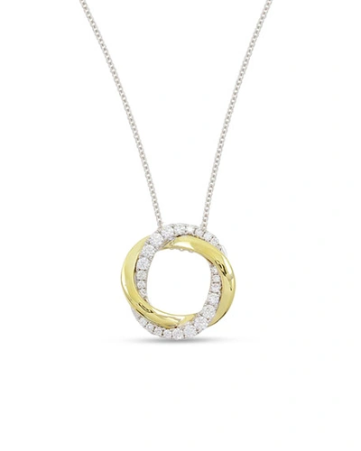 Frederic Sage 18k White & Yellow Gold Mini Halo Diamond Pendant Necklace, 16 In White/gold