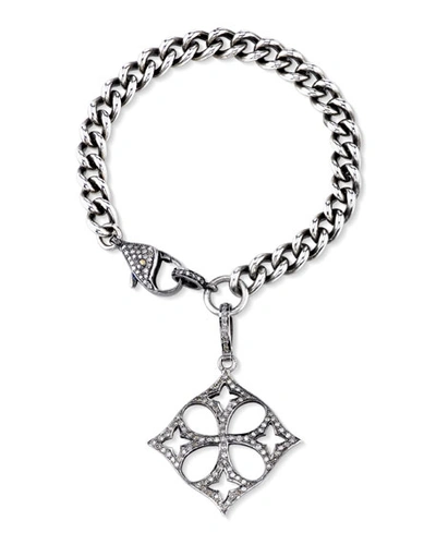 Sheryl Lowe Curb Chain Bracelet With Diamond Malta Charm