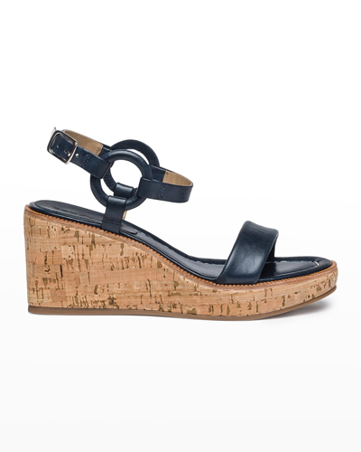 Bernardo Kennedy Wedge Sandal In Blue