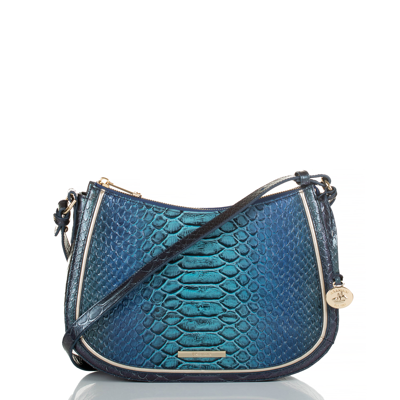 Brahmin Shayna Croc Embossed Leather Crossbody Bag In Sapphire