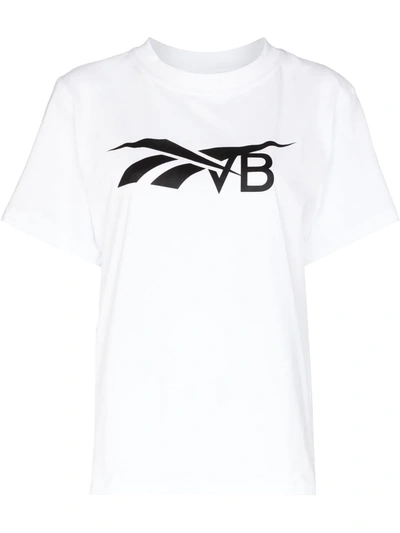 Victoria Beckham Logo-print Cotton-jersey T-shirt In White