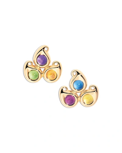 Tamara Comolli Paisley Three-stone Stud Earrings