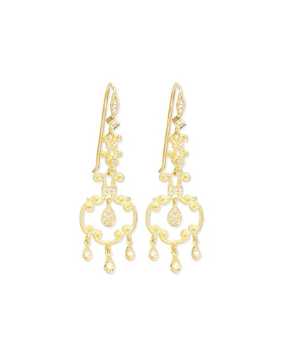 Eli Jewels Aegean Collection 18k Diamond Open-drop Earrings