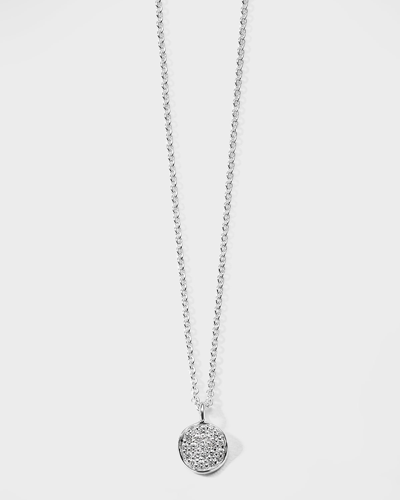 Ippolita Sterling Silver Stardust Diamond Mini Flower Pave Disc Pendant Necklace, 16-18