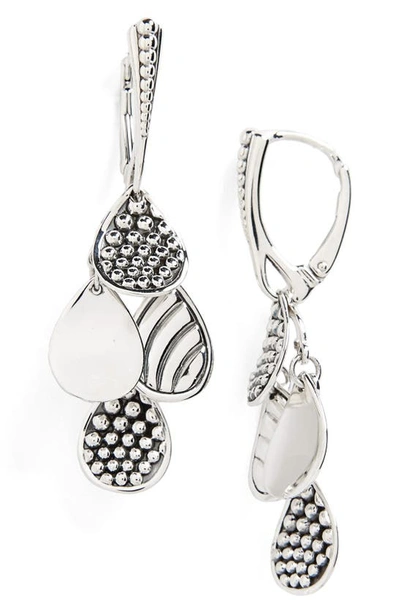 Lagos Sterling Silver Signature Caviar Four Drop Earrings