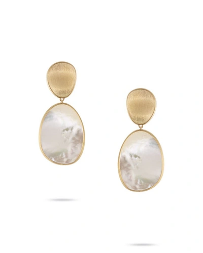 Marco Bicego Lunaria Large Mother-of-pearl Drop Earrings In 18k Gold