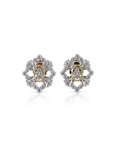 Buccellati Opera 18k Pave Diamond Button Earrings