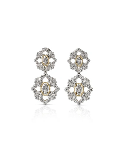 Buccellati Opera 18k Pave Diamond Double-drop Earrings