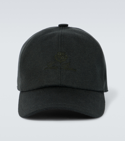 Loro Piana Logo Embroidery Wind Storm System B Cap In Onyx,ivory