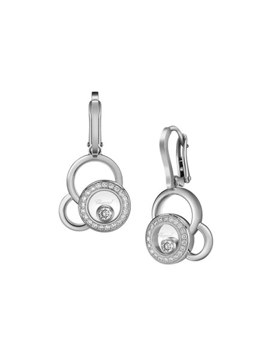 Chopard Happy Diamonds 18k White Gold Superimposed Circle Drop Earrings