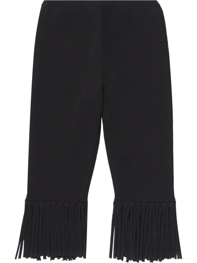 Proenza Schouler Textured Knit Fringe Bike Shorts In Black