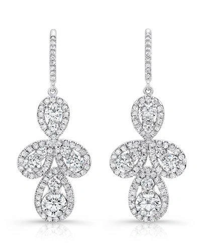 Rahaminov Diamonds Teardrop Cluster Diamond Drop Earrings