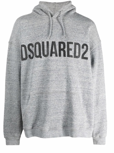 Dsquared2 Logo-print Relaxed Hoodie In Grey