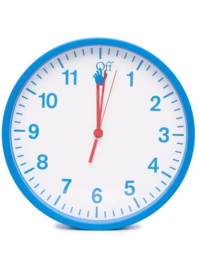 Off-white Matte Wall Clock In Blue Fluo Blue Fluo
