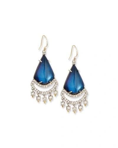 Alexis Bittar Crystal Lace Chandelier Earrings, Blue Velvet