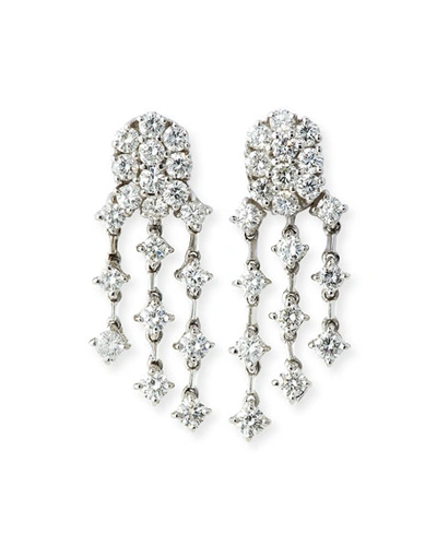 Andreoli Three-strand Diamond Chandelier Earrings In 18k White Gold