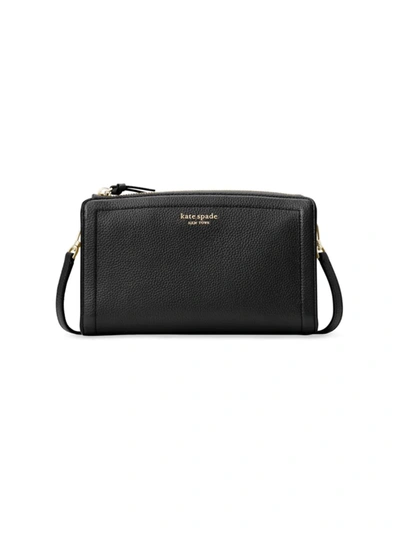 Kate Spade Knott Small Pebbled Leather Crossbody Bag In Black