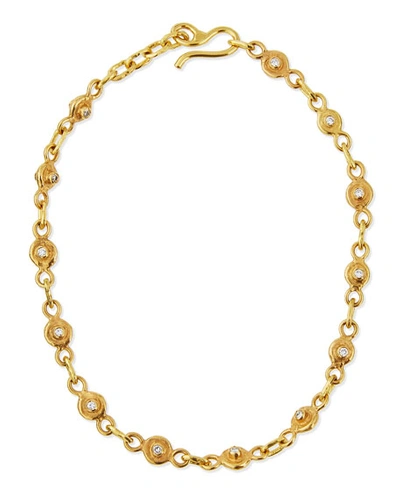 Jean Mahie 22k Gold Diamond Station Collar Necklace