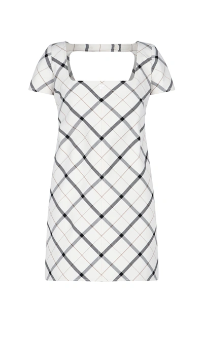 Courrges Courrèges Checked Square Neck Dress In Multicolor