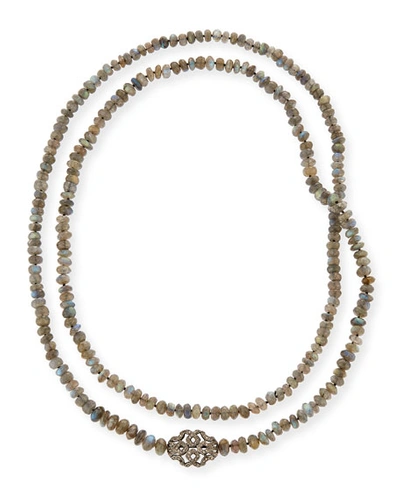 Siena Jewelry Labradorite & Diamond Station Long Necklace, 45"