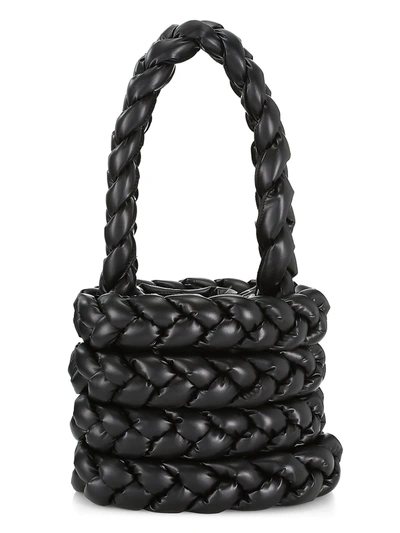 A.w.a.k.e. Elea Braided Top Handle Bag In Black