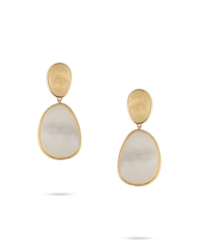 Marco Bicego Lunaria Small Mother-of-pearl Drop Earrings In 18k Gold
