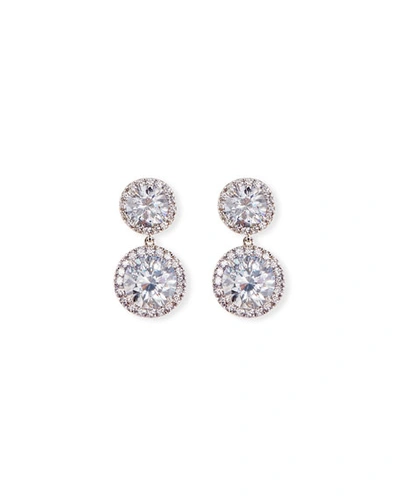 Fantasia By Deserio Round Cz Halo Double-drop Earrings