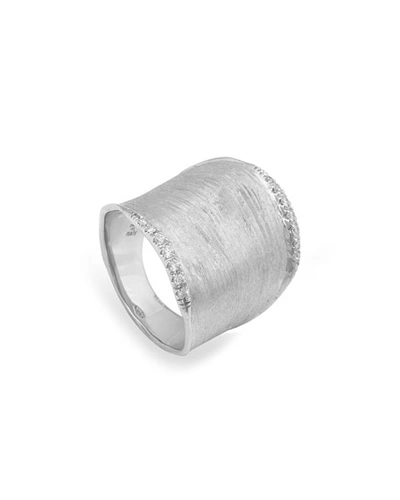 Marco Bicego Lunaria Wide Diamond Ring In 18k White Gold