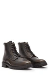 Allsaints Mens Brown Laker Leather Combat Boots 9