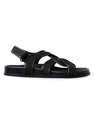 Totême Croco Caged Slingback Sandals In Black