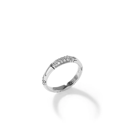 John Hardy Bamboo Sterling Silver And Diamond Pave Slim Ring In White Diamond