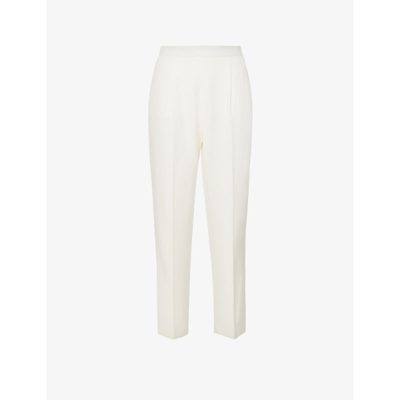 Joseph Comfot Cady Thea Tapered High-rise Stretch-woven Trousers In Ivory