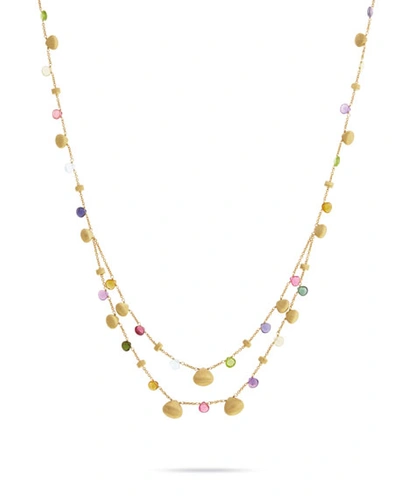 Marco Bicego Paradise Short Necklace With Mixed Gemstones In 18k Yellow Gold