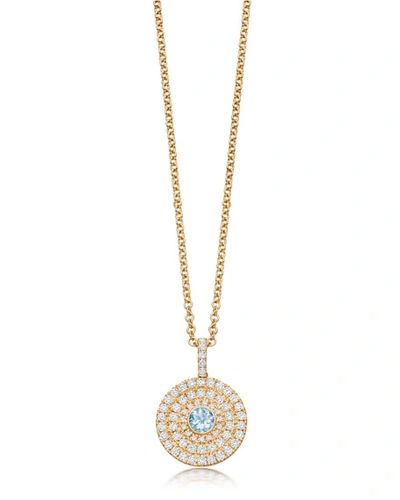 Kiki Mcdonough Fantasy 18k Gold Pendant Necklace With Blue Topaz & Diamonds