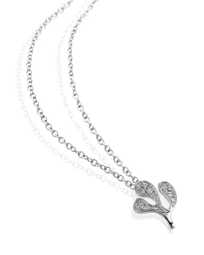 Miseno Sea Leaf Diamond Pendant Necklace In 18k White Gold