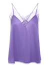 Iro Berwyn Silk Cami With Lace Trim In Light Purple