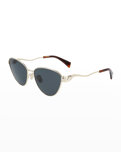 Lanvin Armand Albert Rateau Metal Cat-eye Sunglasses In Grey