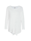 Nic + Zoe Featherweight Angled Hem Linen Blend Sweater In Pwh