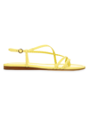 Veronica Beard Soia Metallic Braided Flat Slingback Sandals In Zest