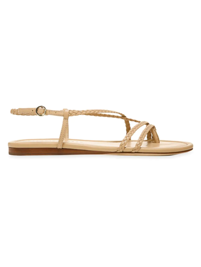 Veronica Beard Soia Metallic Braided Flat Slingback Sandals