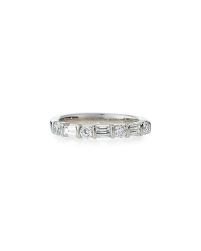 American Jewelery Designs Round & Baguette Diamond Eternity Band Ring In Platinum