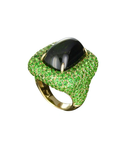 Margot Mckinney Jewelry Marbella Green Tourmaline Cabochon Ring In 18k Gold