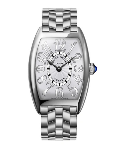 Franck Muller Cintree Curvex 35mm Stainless Steel Bracelet Watch In Silver