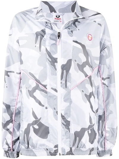 Aape By A Bathing Ape Camouflage-print Lightweight Jacket In White