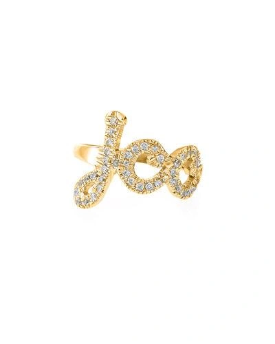 Jennifer Creel 14k Gold Monogram Ring With Diamonds